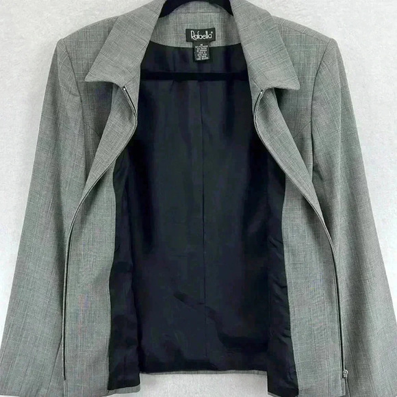 Rafaella Women’s Suit Jacket Size 14 Subtle Black/White Plaid Poly/Rayon/Spandex - Picture 6 of 10